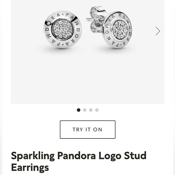 Pandora Sparkling Logo Earrings - Picture 1 of 3